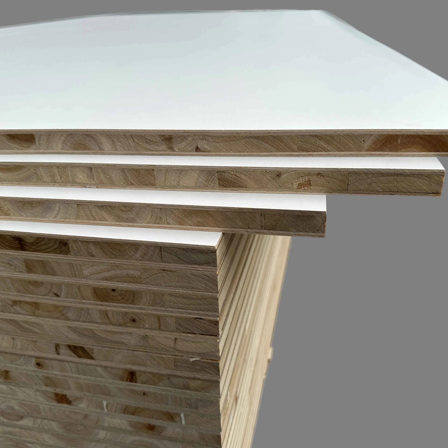 18mm E0 melamine plywood sheet close-up