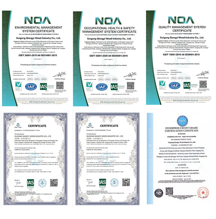 CARB/ISO 9001/FSC/ CE