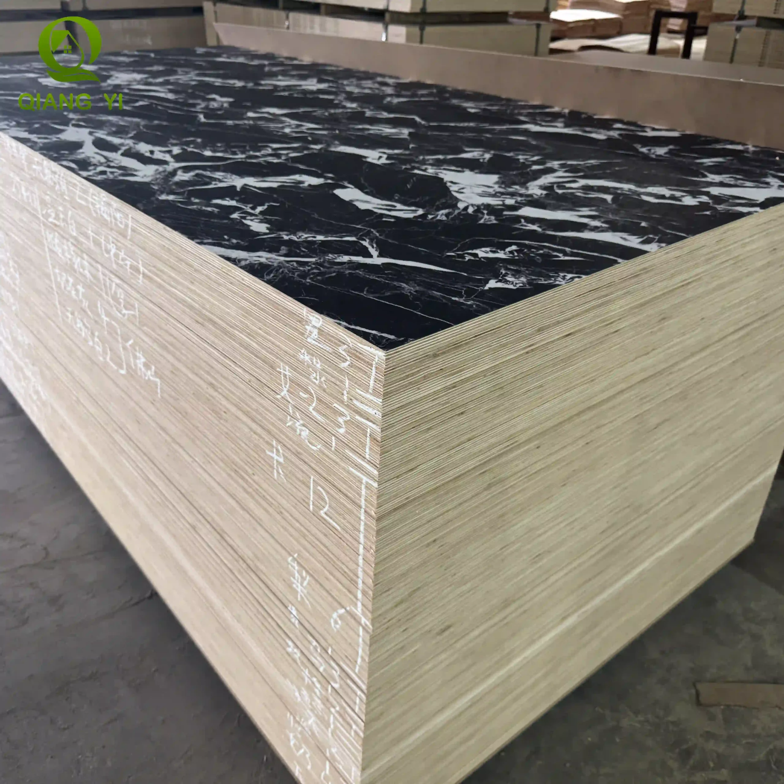 Marble patterned plywood