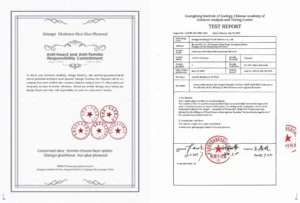 Test report of Anti-Insect and Anti-Termite Responsibility Commitment